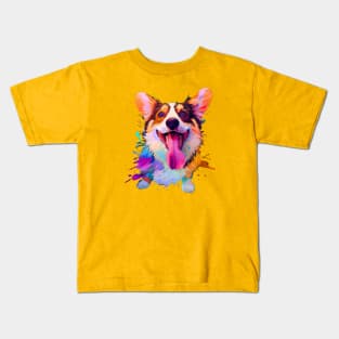 Cute Corgi Watercolor Artwork Kids T-Shirt